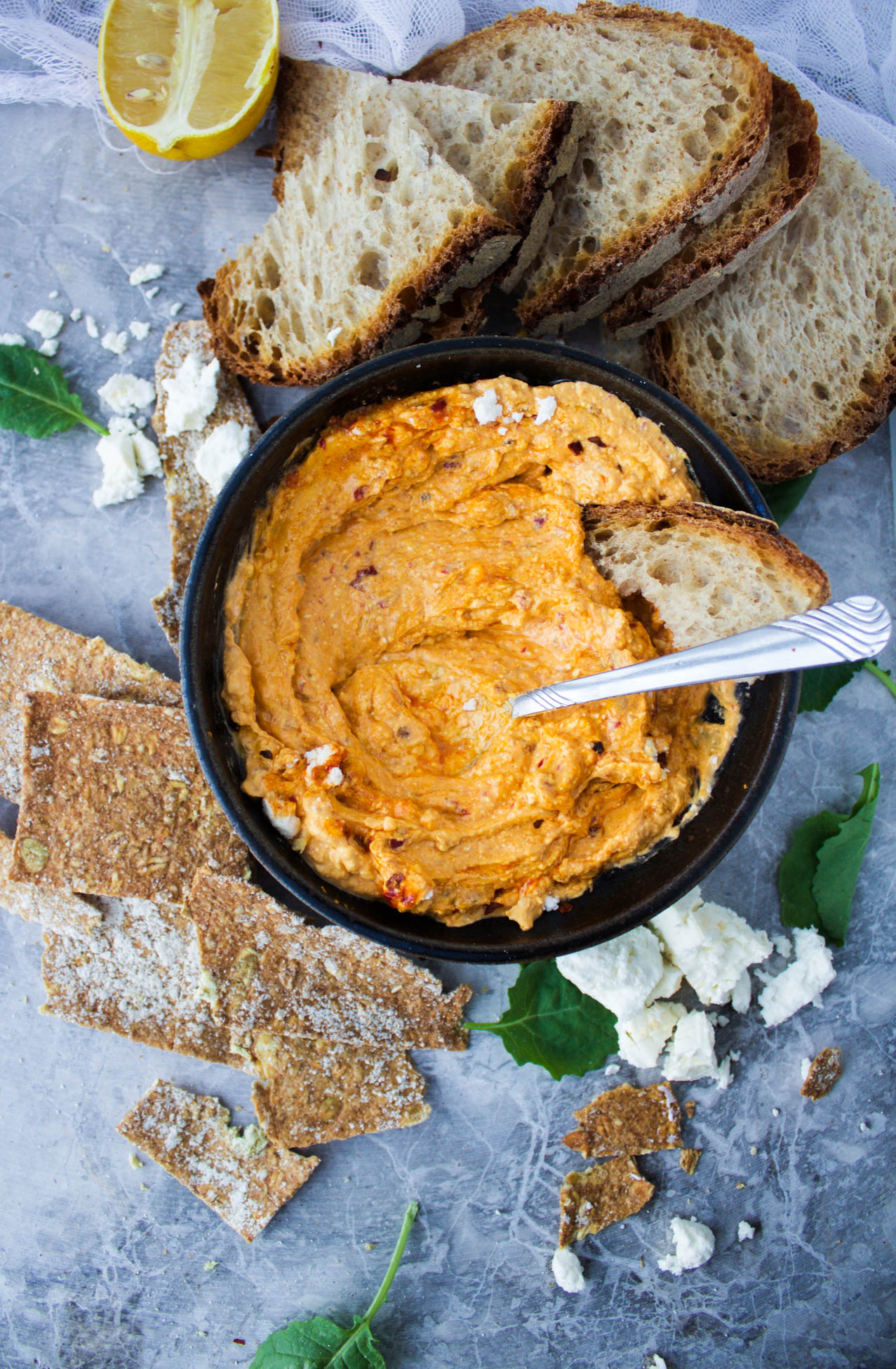 Harissa-Spiked Whipped Feta Dip