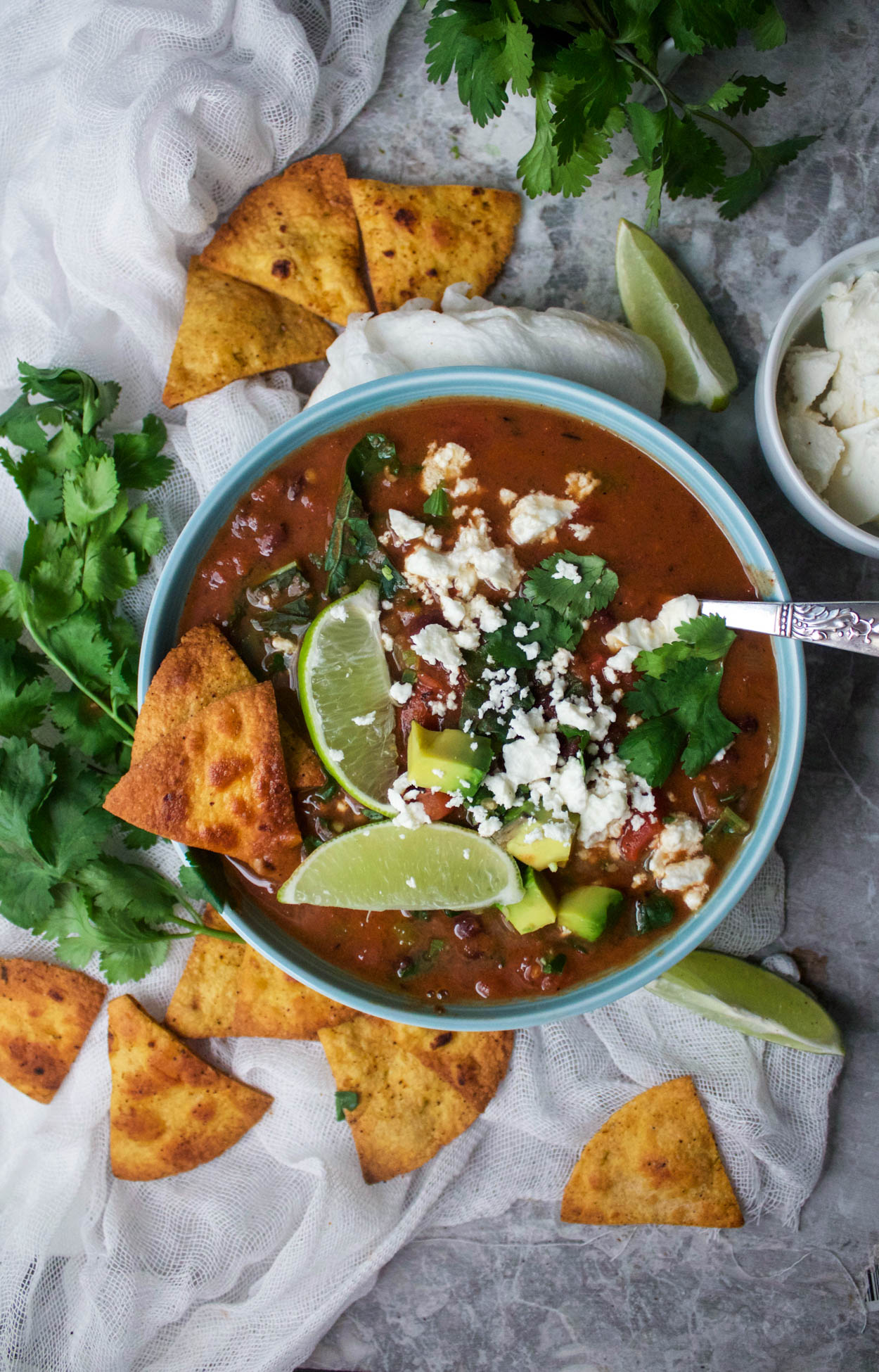 Smoky Mexican Soup With Chili Lime Nacho Chips