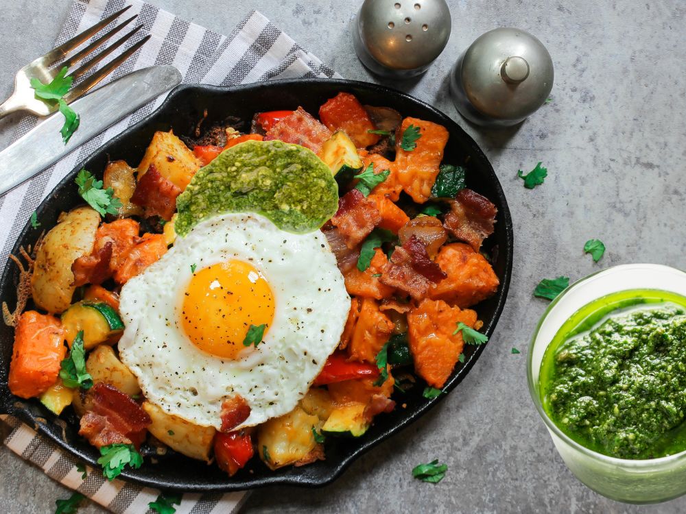 sweet potato and kale hash