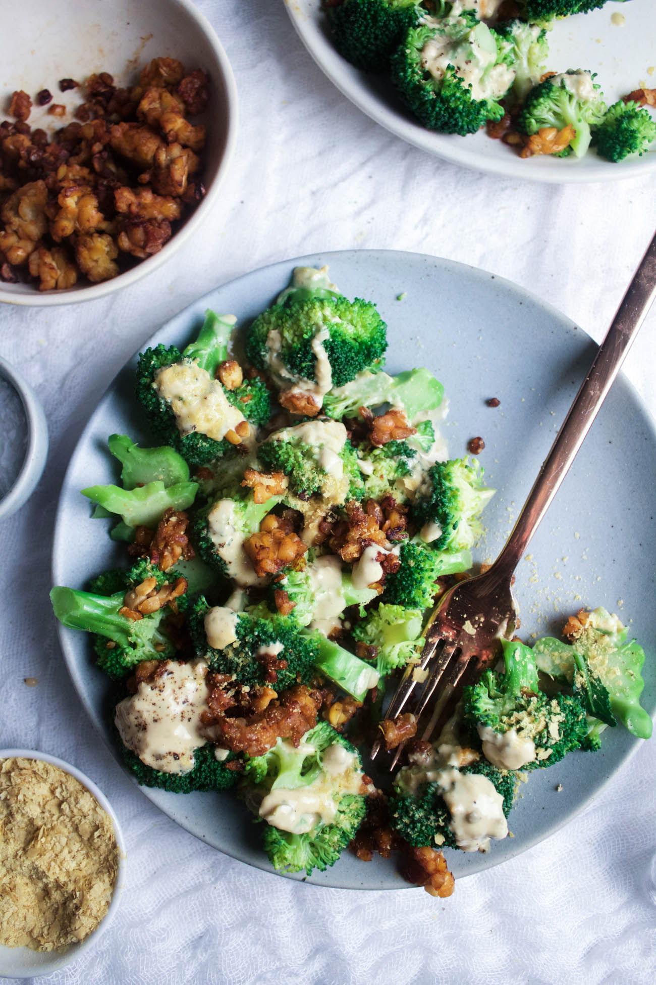 Broccoli Caesar with Smoky Tempeh Bits From The First Mess Cookbook 