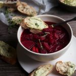 Humble Beet Soup w/ Herbed Cashew Cheese Toasties | EARTH & OVEN
