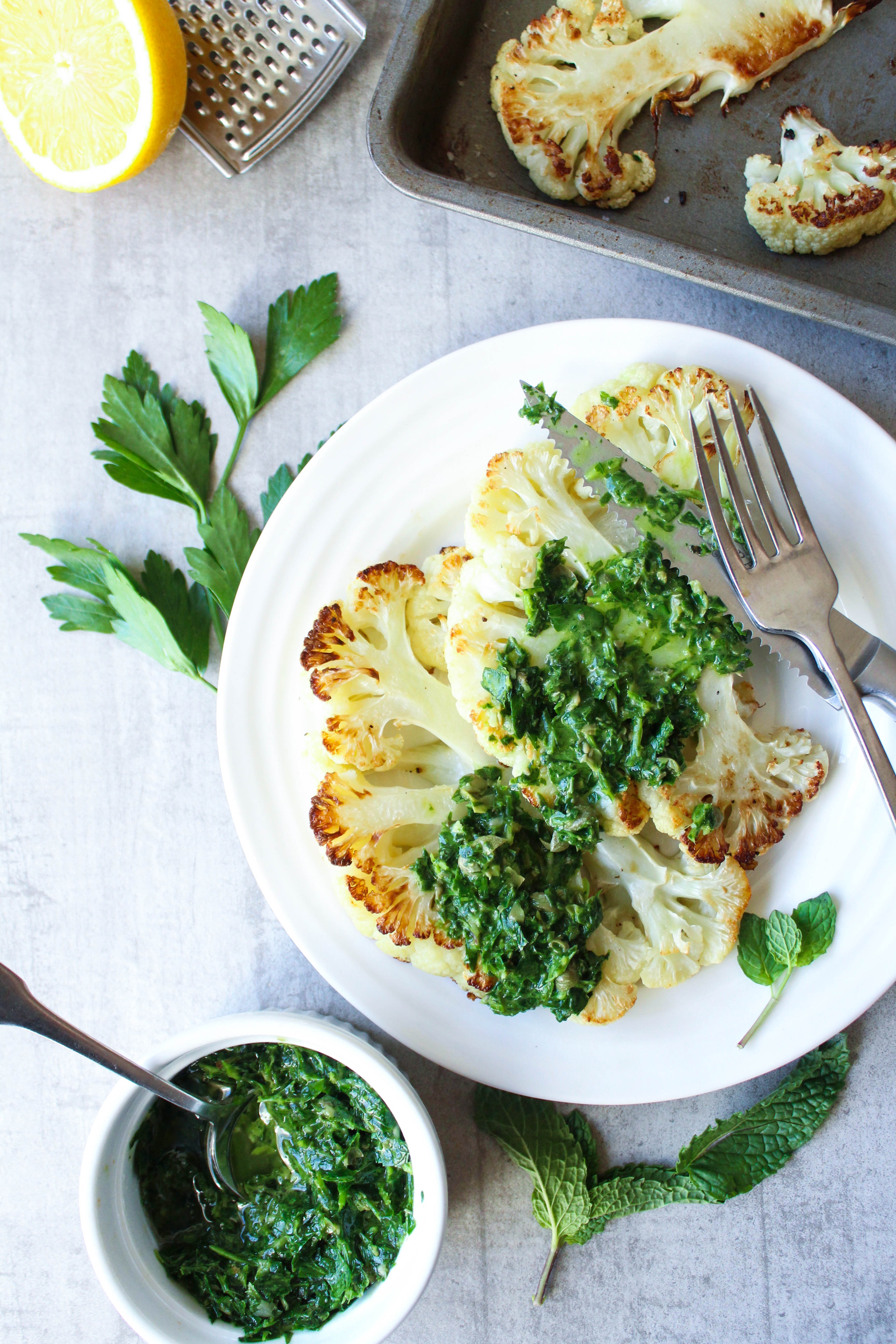 How To Make The Perfect Cauliflower Steak {with salsa verde} | EARTH & OVEN