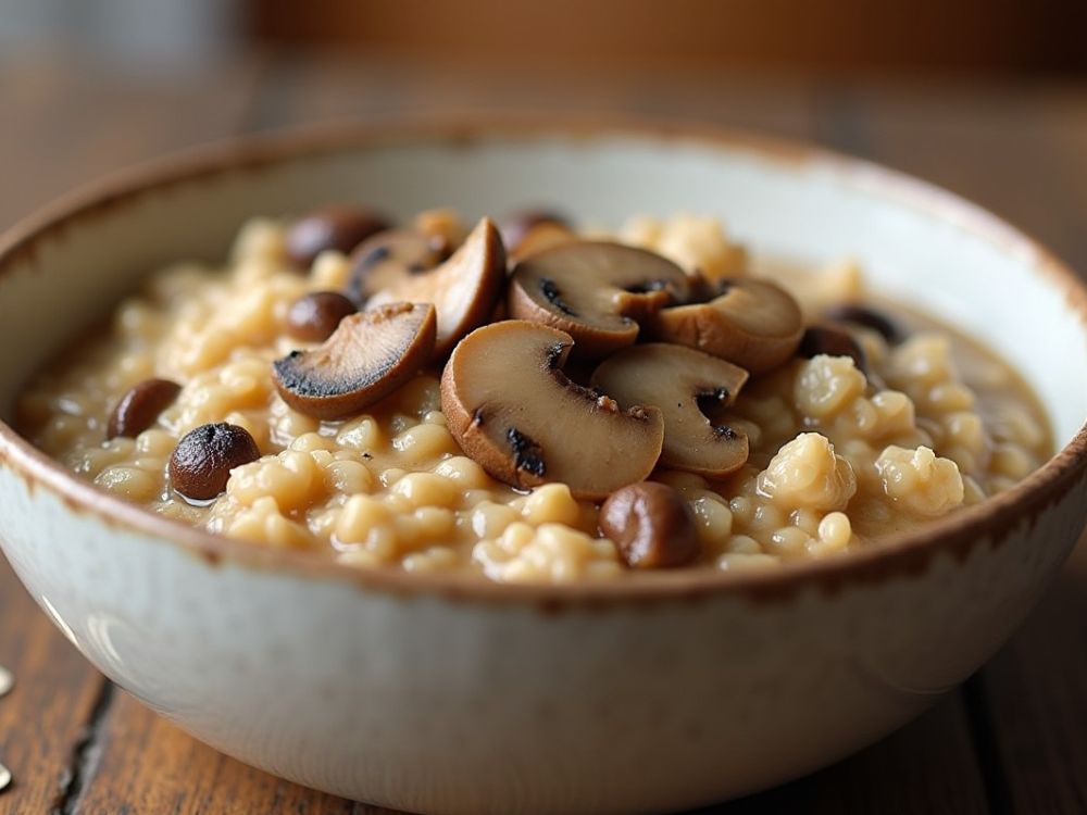 vegan savory oats breakfast