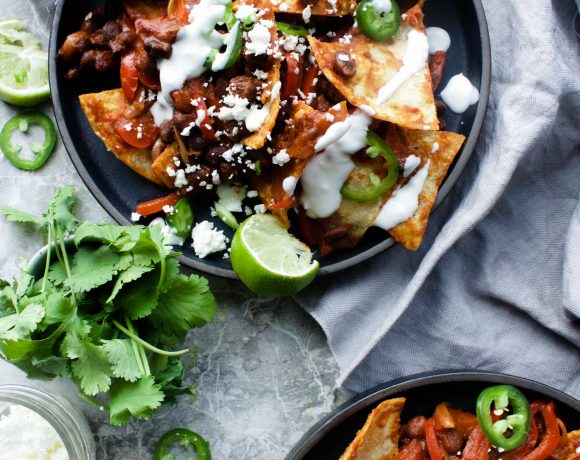 Chipotle Black Bean Chilaquiles | Earth & Oven