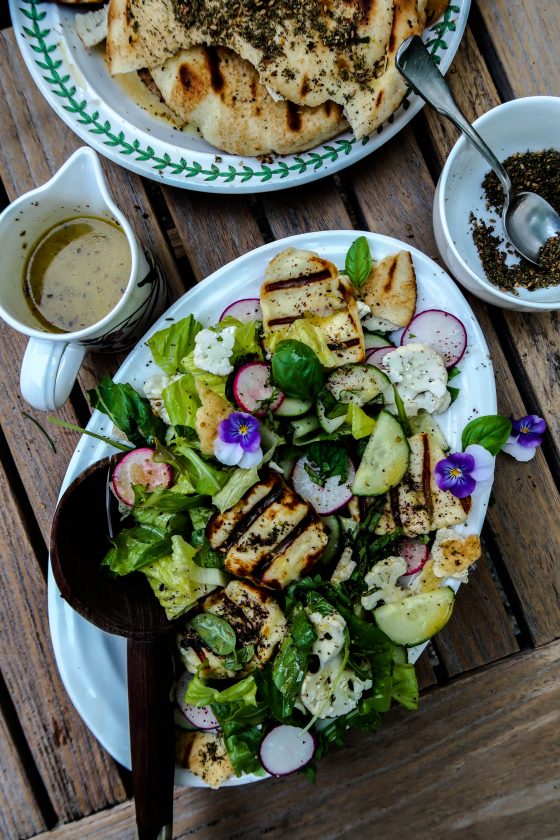 Grilled Halloumi Fattoush Salad