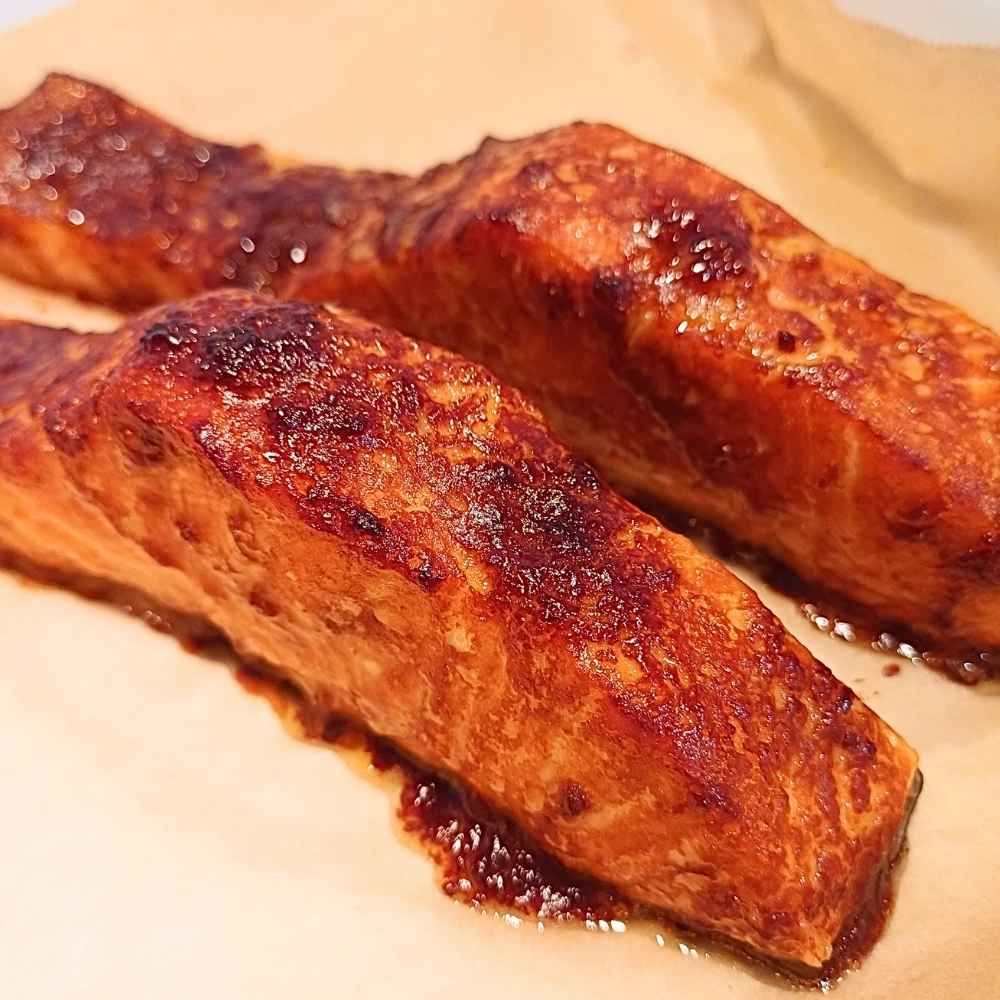baked miso glazed salmon fillets