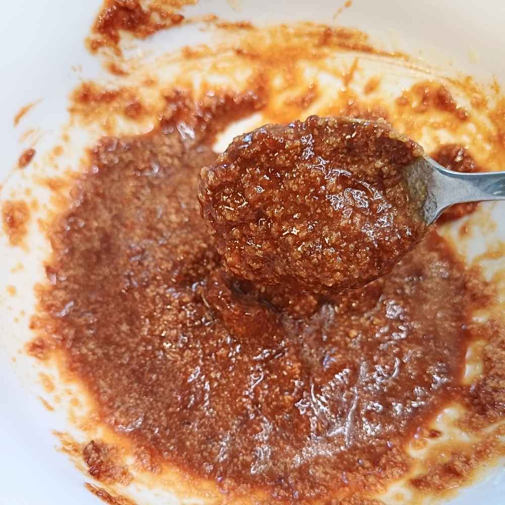 ingredients for the mizo glaze mixed up
