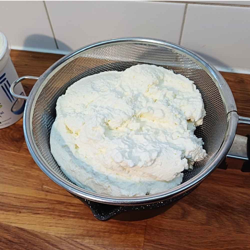 Draining cottage cheese