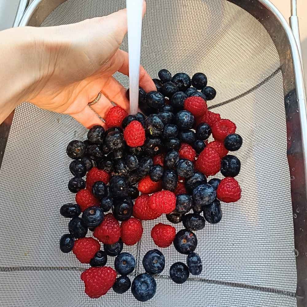 Washing berries