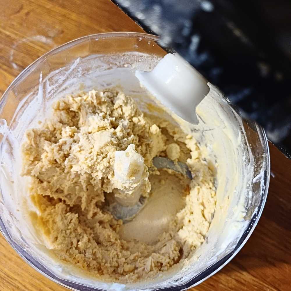Making cottage cheese cookie dough in a blender