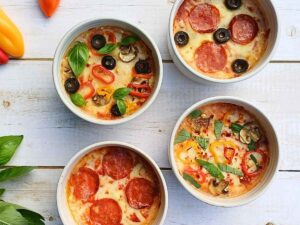 Cottage cheese pizza bowl ideas with different toppings