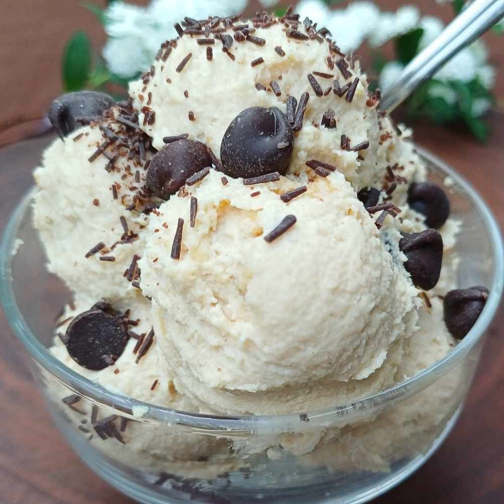 Cottage cheese cookie dough with chocolate chips