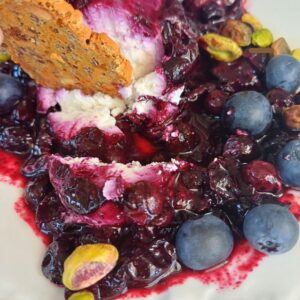 Blueberry goat cheese log