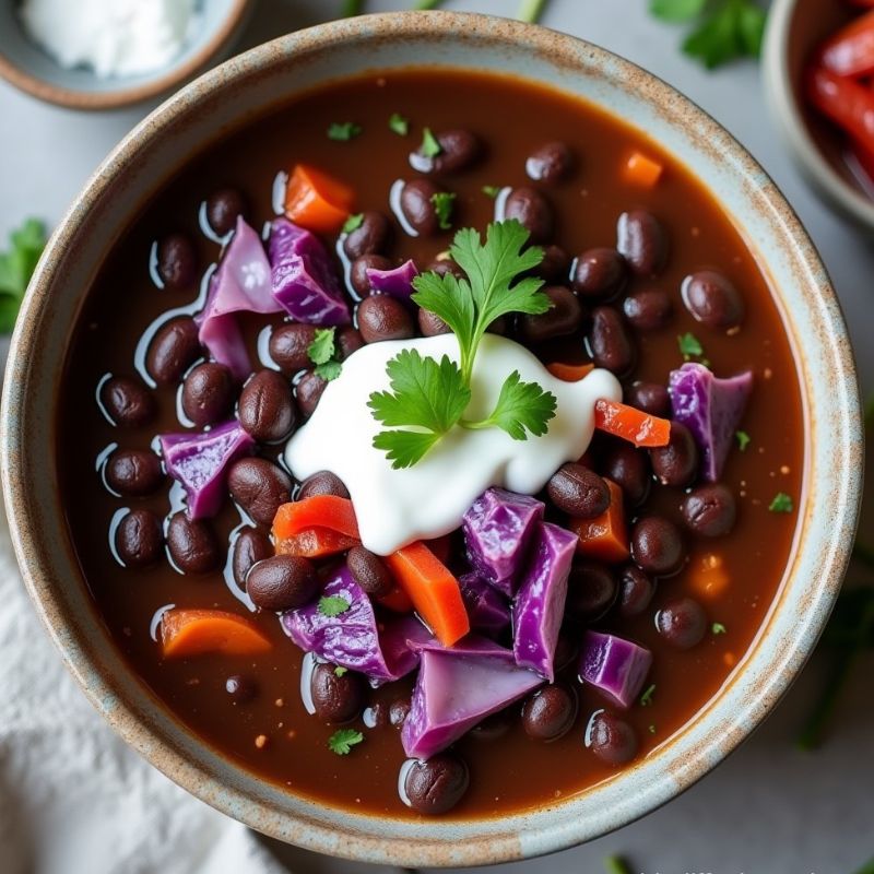 purple black bean soup