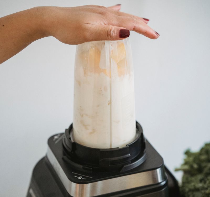 blending the cottage cheese for the cottage cheese cookie dough