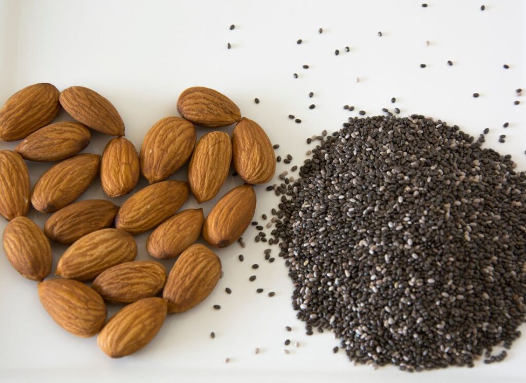 Almonds and chia seeds