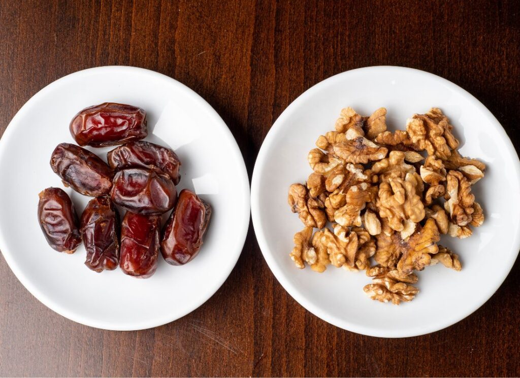 Medjool dates and walnuts