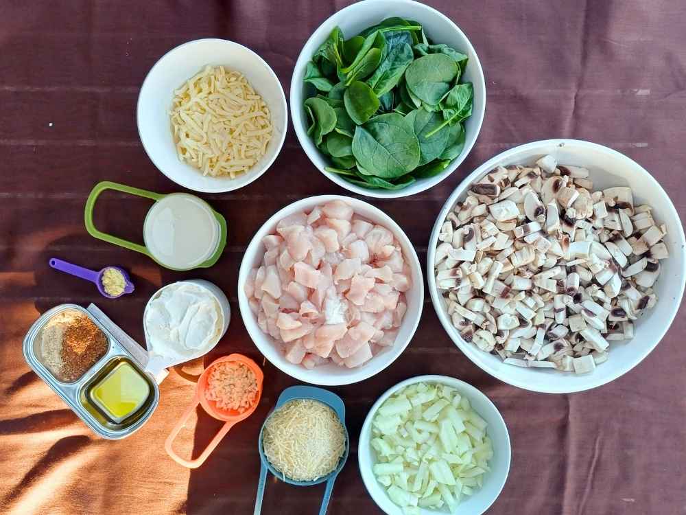 Ingredients for keto casseroles