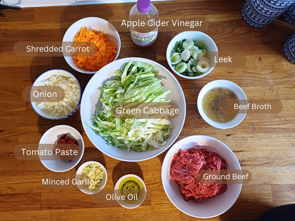 ingredients for keto cabbage casserole