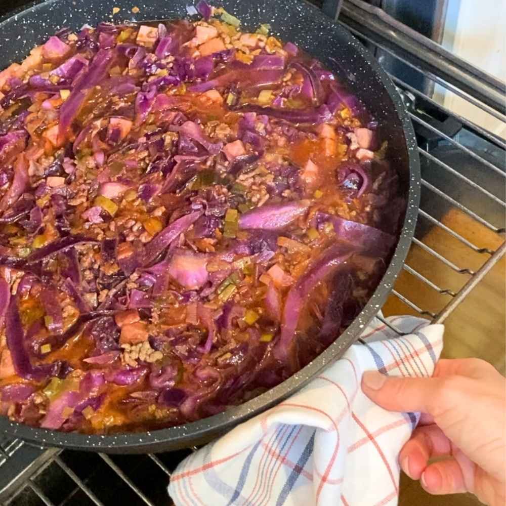 Baking dirty cabbage