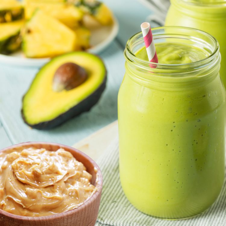 green smoothie with nut butter