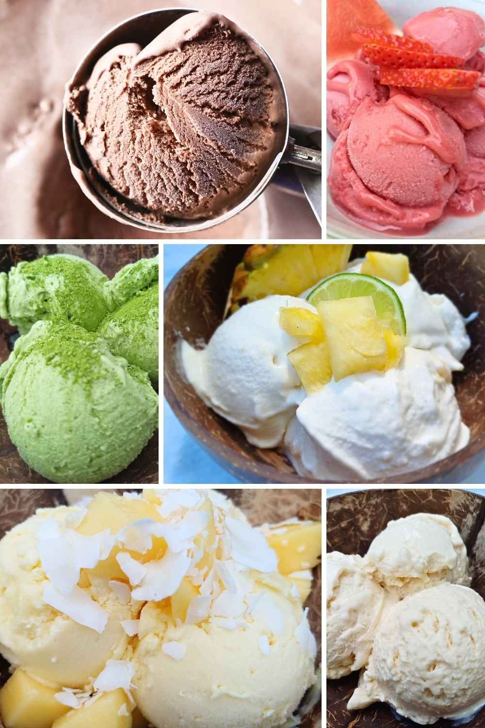 Dairy free Ninja Creami recipes collage with various flavors