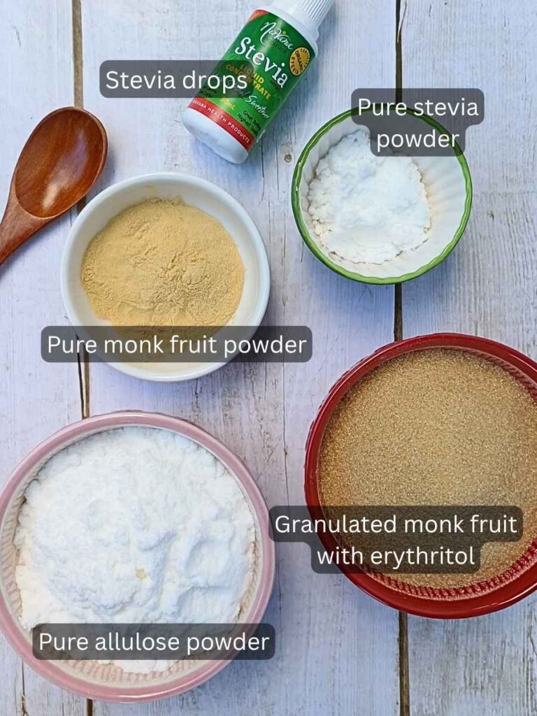 Natural sweeteners including allulose, stevia and monk fruit