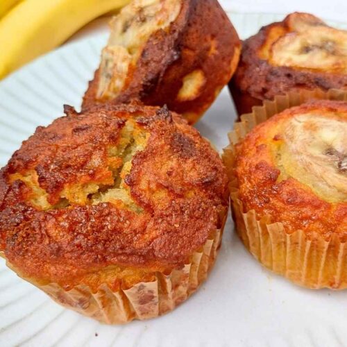 almond flour banana muffins freshly baked