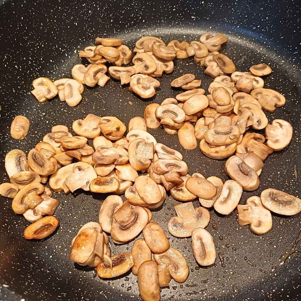 Mushrooms pan frying