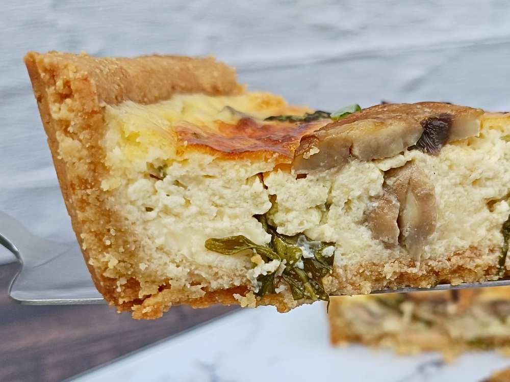 A slice of homemade glute free quiche