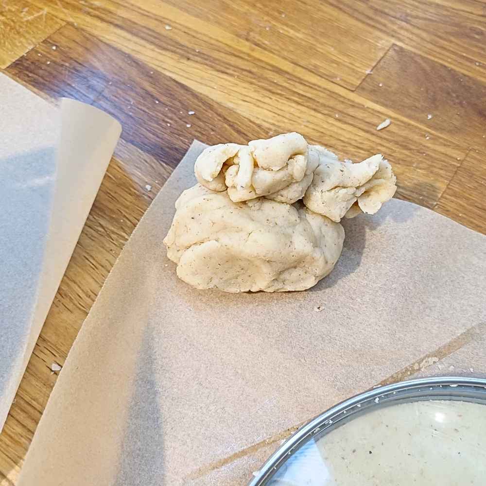 excess dough from tortilla