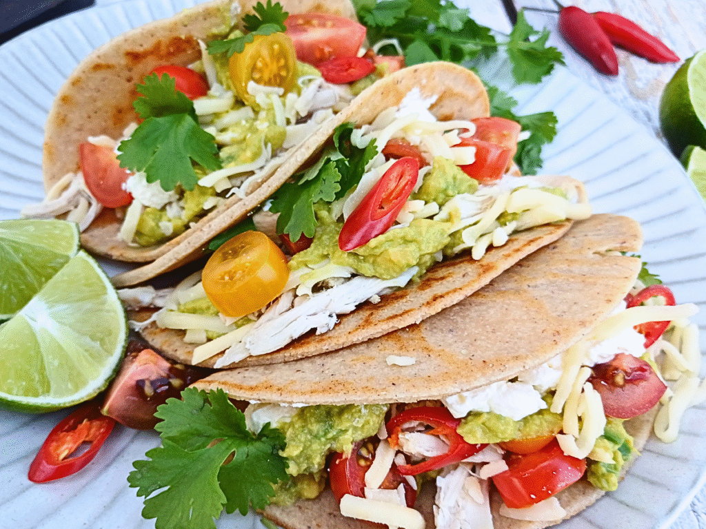 almond flour tortillas with taco filling