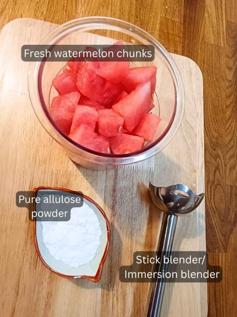 Ingredients for watermelon sorbet Ninja Creami recipe