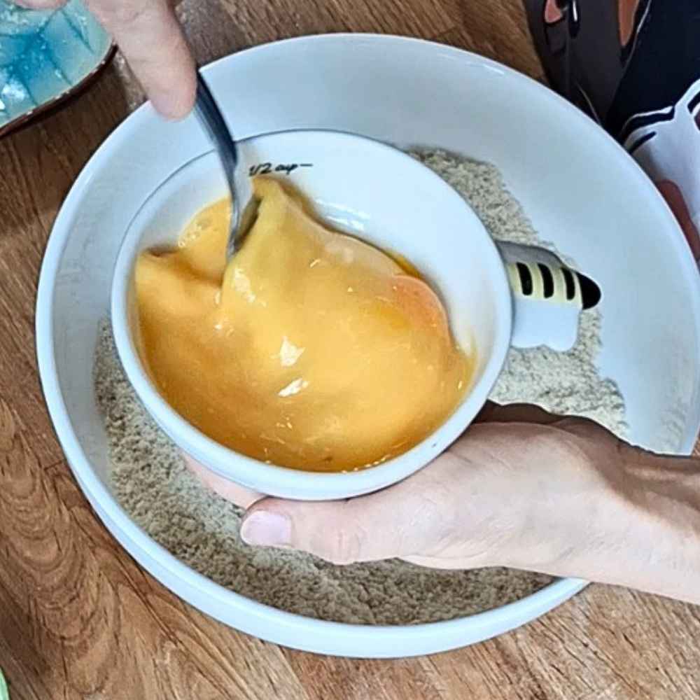 Whisking the eggs