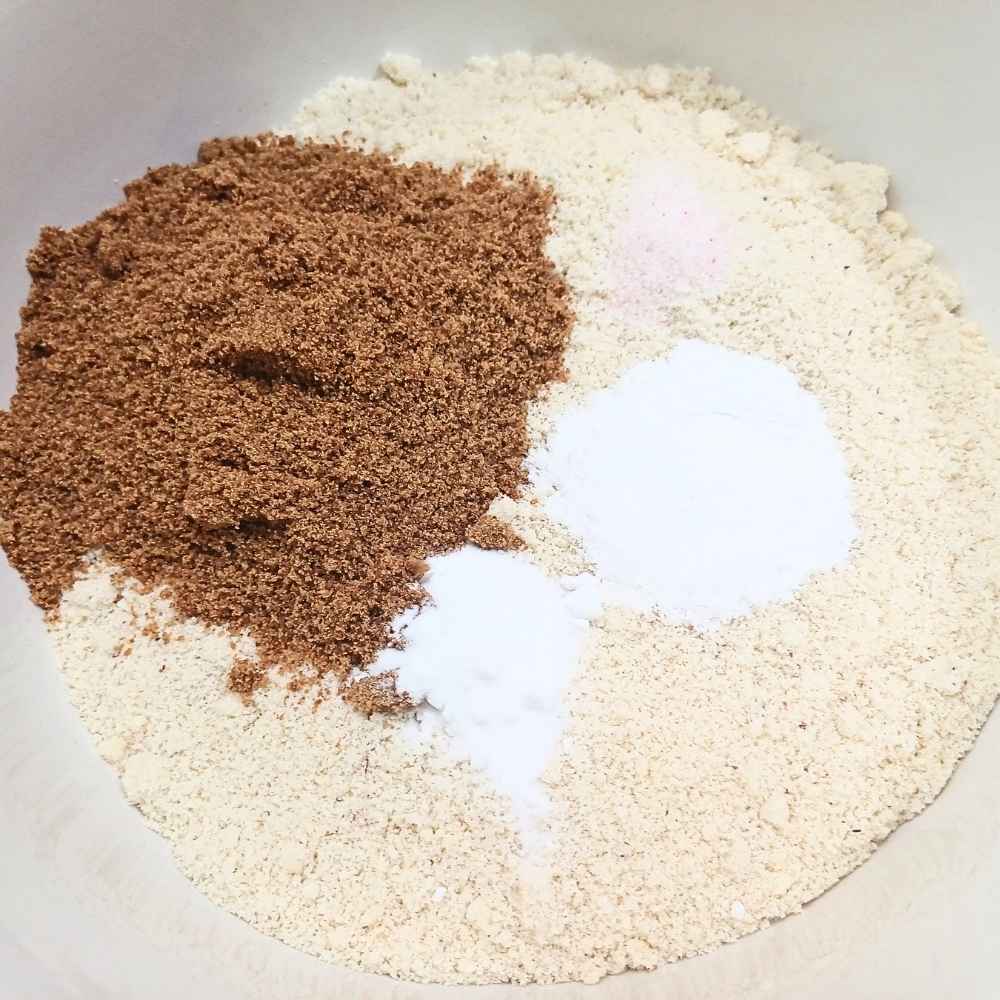 Dry ingredients for banana almond flour bread