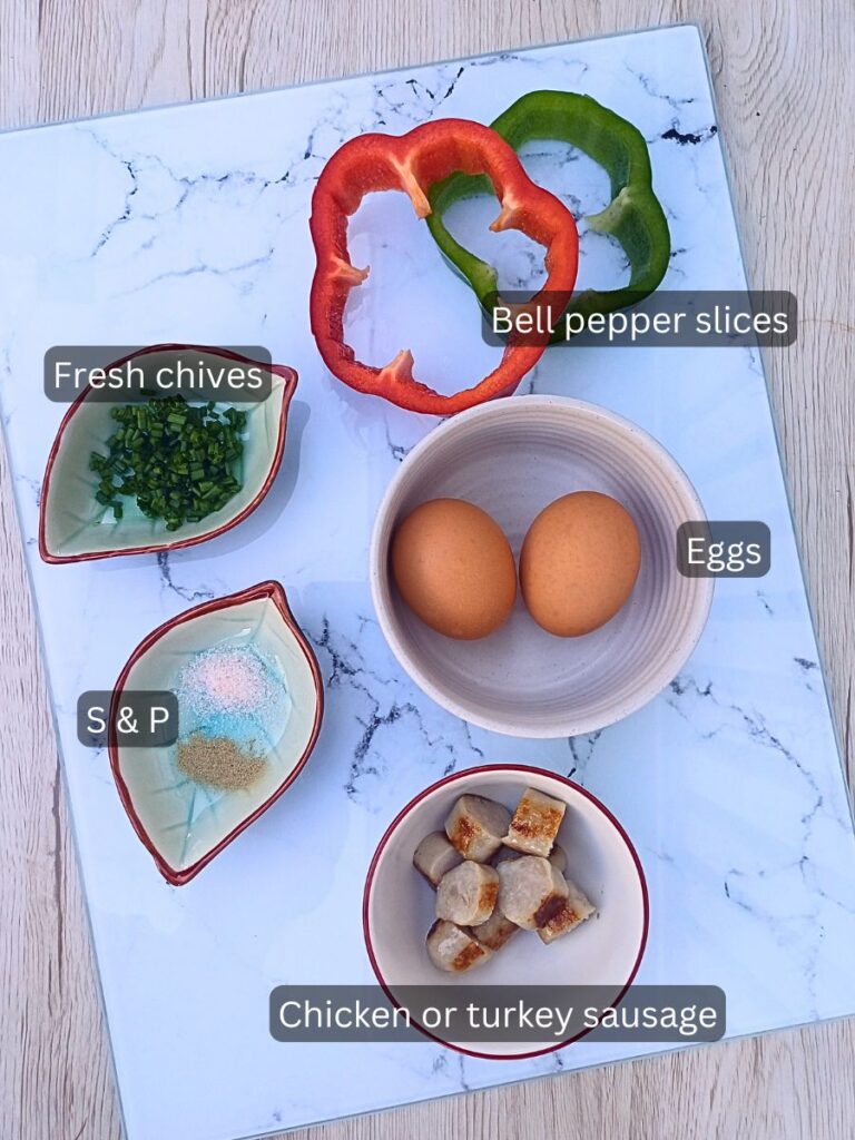Ingredients for bell pepper eggs