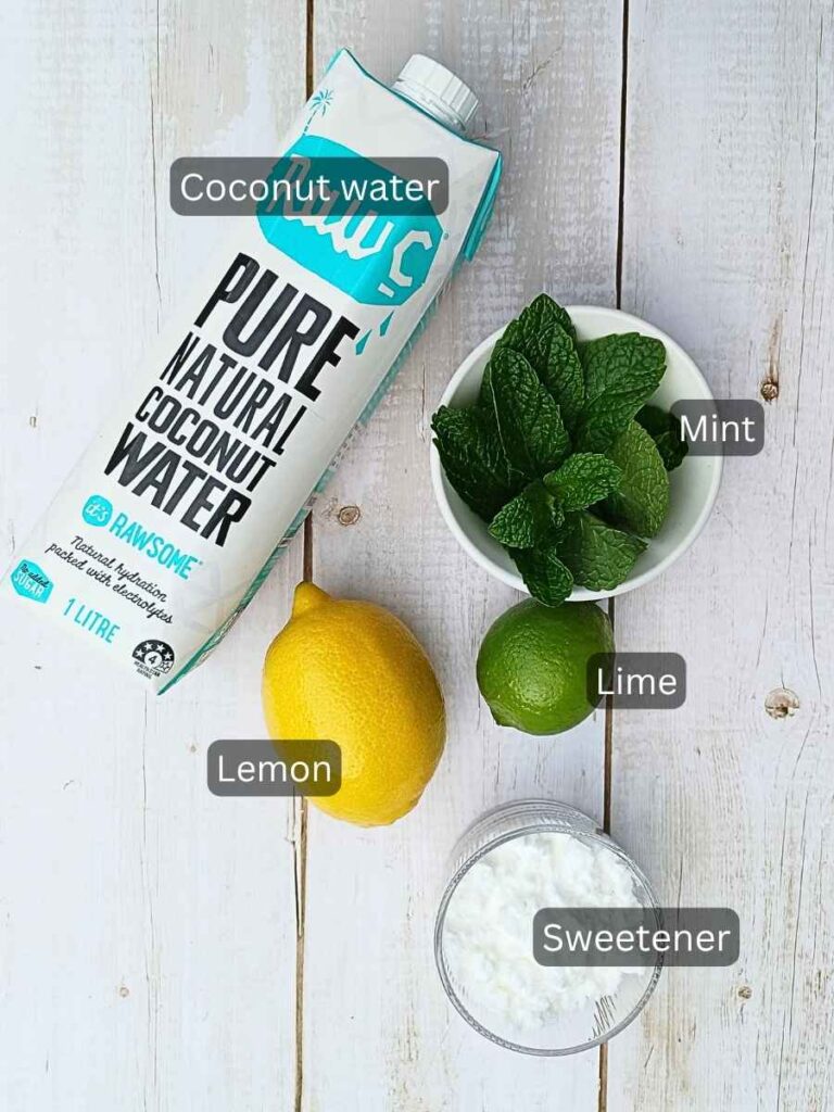 Ingredients for lemon lime mind Ninja Creami sorbet