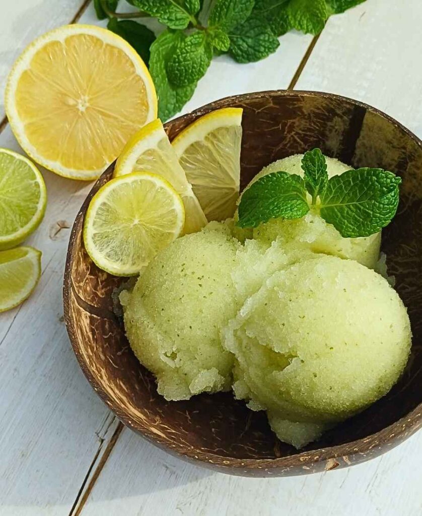 lemon lime mint Ninja Creami sorbet