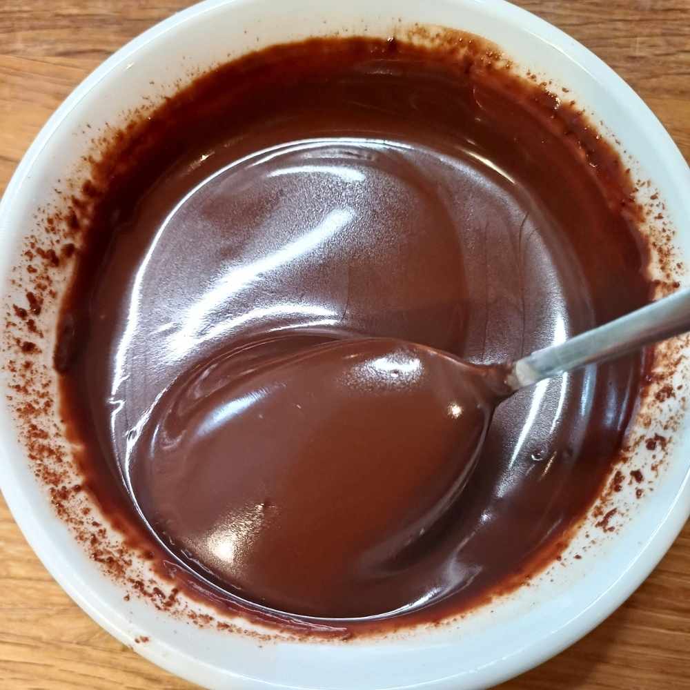 Melted dark chocolate