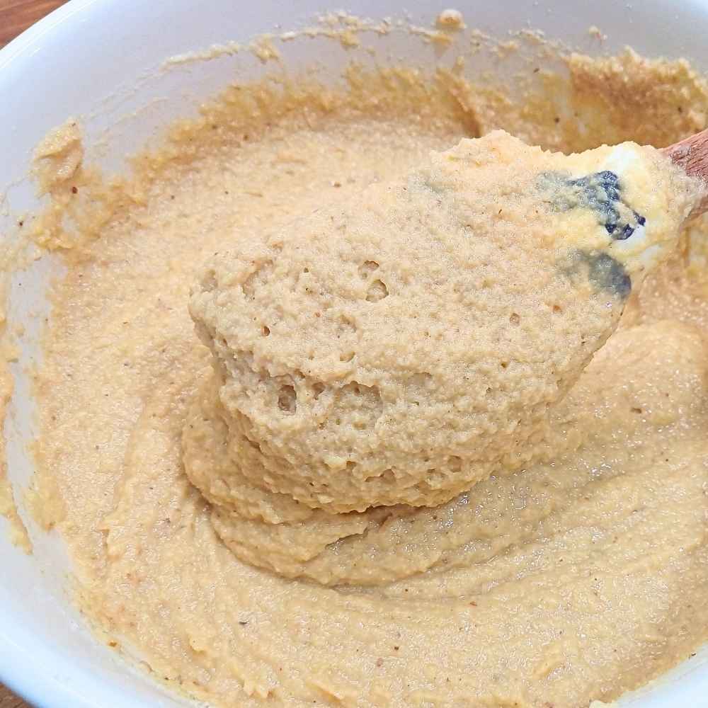 Almond flour batter with mashed bananas for bread