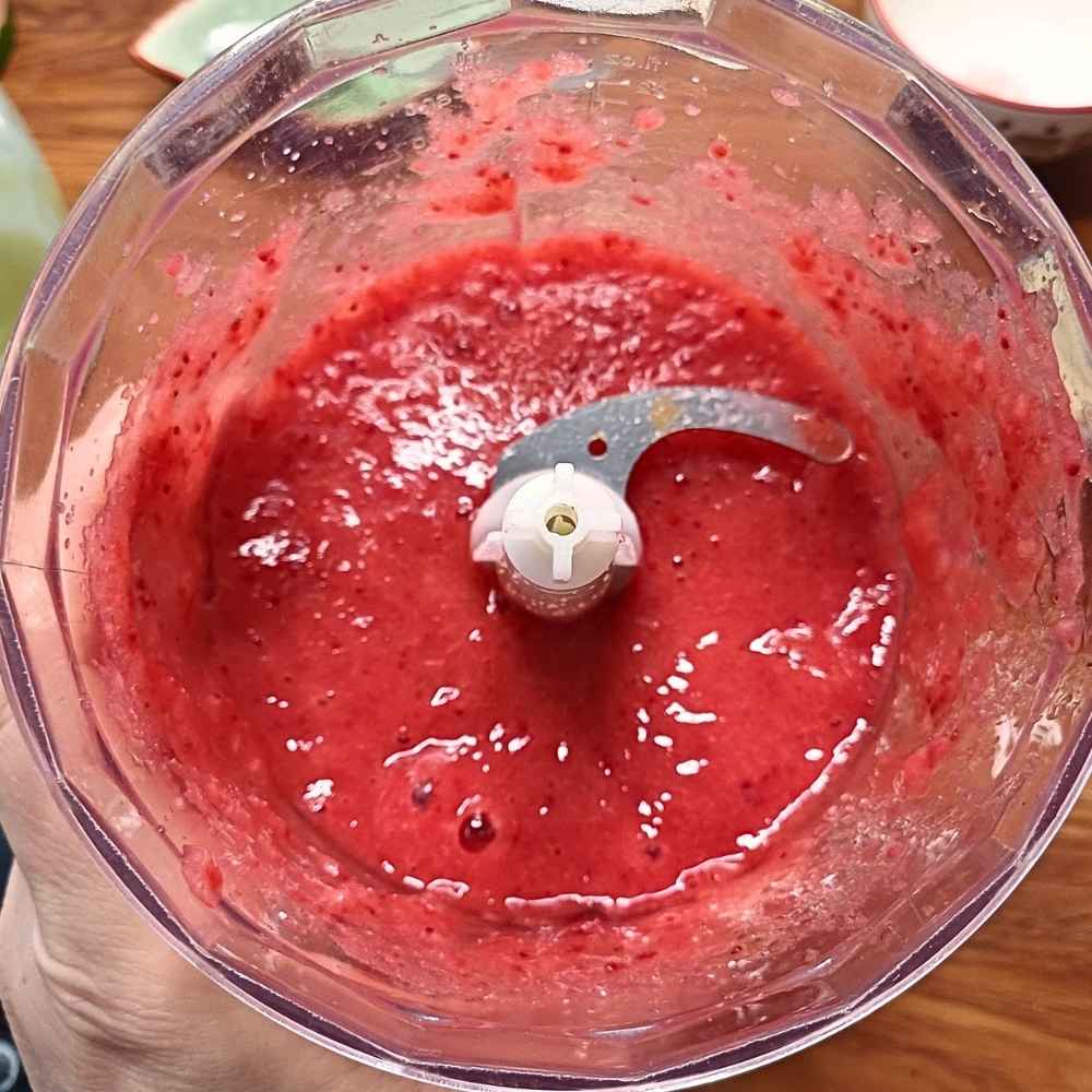 blended strawberries