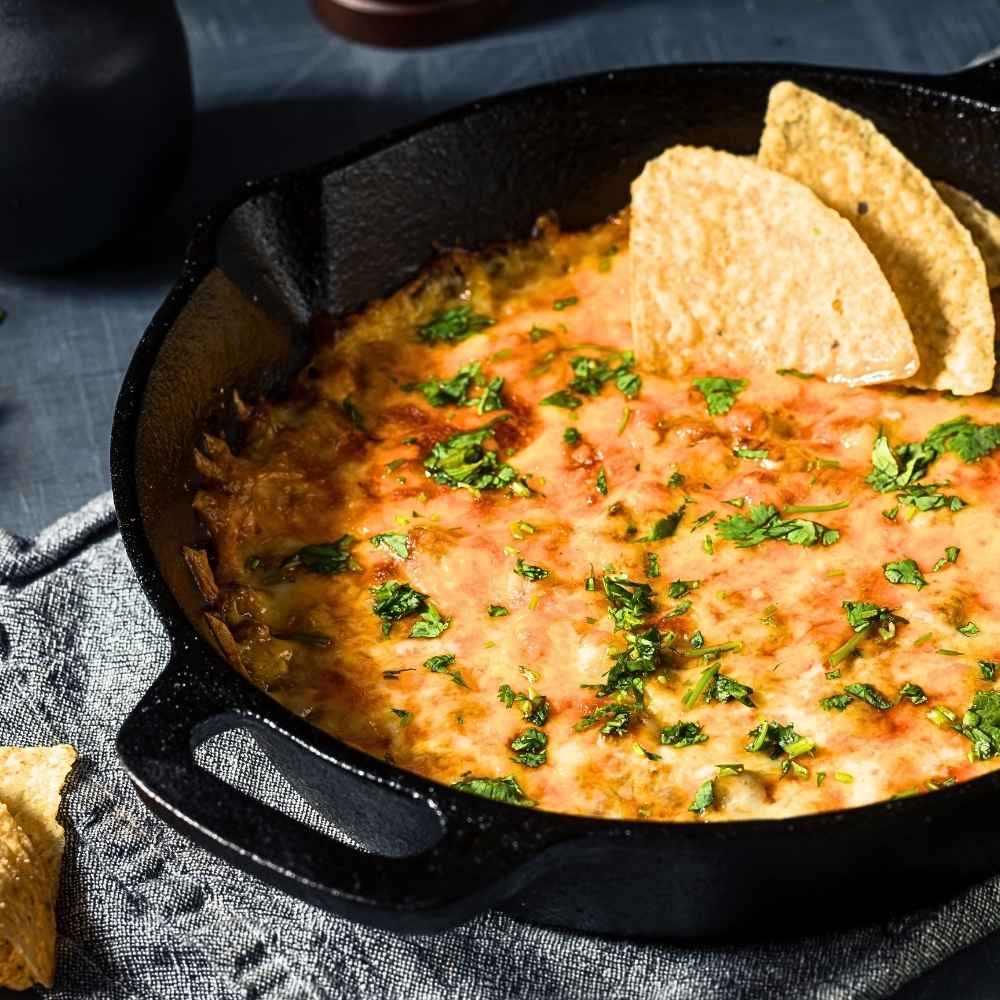 Cottage cheese queso with ground turkey