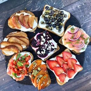Cottage Cheese on toast with various toppings